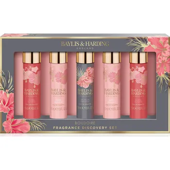 Kosmetická sada Baylis & Harding Tropical Paradise - sada toaletních vod, 5 ks květinová sada toaletních vod s exotickými vůněmi, mix 3 vůní
