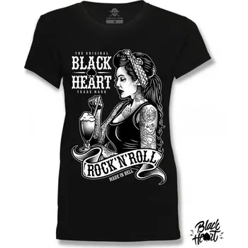 Dámské tričko Dámské Triko BLACK HEART PIN UP SHAKE Barva: Černá, Velikost: L
