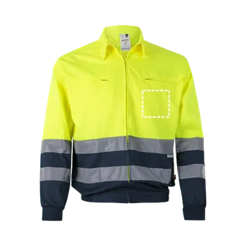 VL NEPTUNE. Dvoubarevná keprová bunda (210 g/m²) z polyesteru (80 %) a bavlny (20 %) 1 Pravá strana, 140 x 140 Transfer, 2 barvy