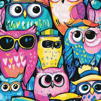 PUL metráž barevné sovičky 2