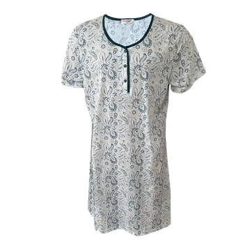 Dámské noční prádlo Dámská bavlněná noční košile C-Lemon - BL3317-T Barva: Tyrkysová, Velikost: XL