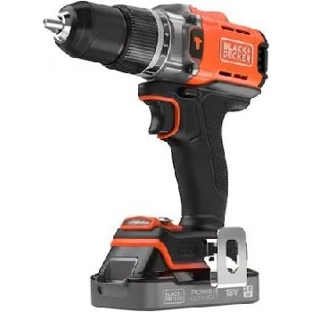 BLACK+DECKER Nářadí - 18V AKU vrtačka s příklepem, 1x aku 2,0 Ah Li-Ion, nabíječka BCD383D1XC-QW
