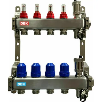 rozdělovač topení DEK Rozdělovač nerezový RZN02 s průtokoměry 2 okruhy