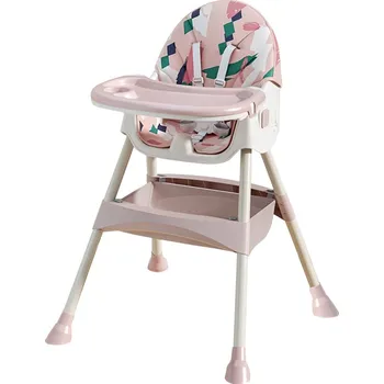 Dětský bezpečnostní prvek Dětská jídelní židlička 2v1 Comfort - Růžová Ornament