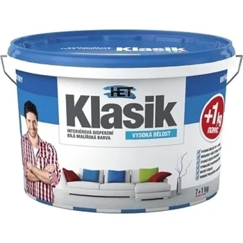 barva na zeď Malba interiérová HET Klasik bílá 7+1 kg