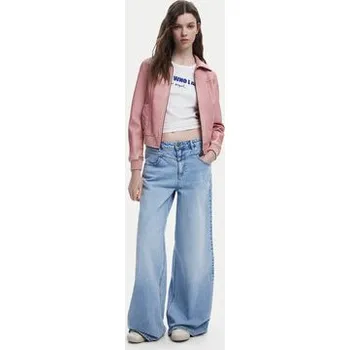 Desigual Bunda z imitace kůže 25SWEW47 Růžová Loose Fit XS