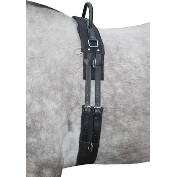 Lonžovací obřišník s madlem HKM, černá, Shetty