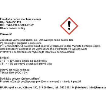 EzeeTabs eco čisticí tablety pro kávovary, vegan, 6 ks á 6 g
