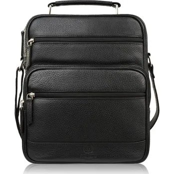 Paolo Peruzzi Pánská kožená brašna přes rameno do práce Paolo Peruzzi černá
