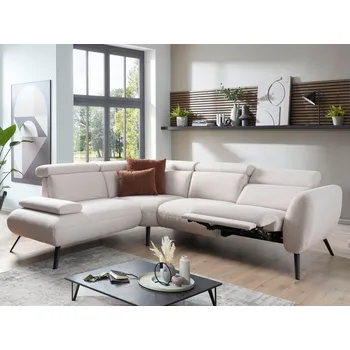 Sedací souprava Rohová sedací souprava CALAIS Levý roh - s polohovací područkou, nastavitelnými opěrkami a motorovou relaxační funkcí