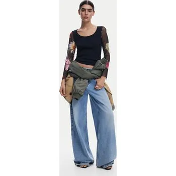 Dámská halenka Desigual Halenka Flint 25SWTK93 Černá Slim Fit XL