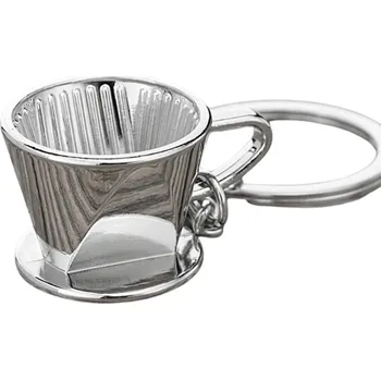 Coffea stříbrný dripper přívěsek na klíče
