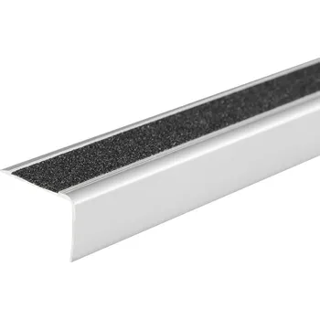 Podlahová lišta Profilteam schodová hrana šroubovací protiskluzná 41xx27*1200 Stříbrná E01