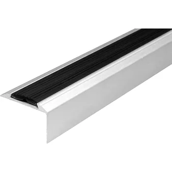 Podlahová lišta Profilteam schodová hrana protiskluzná 46x29x2700 Stříbrná E01