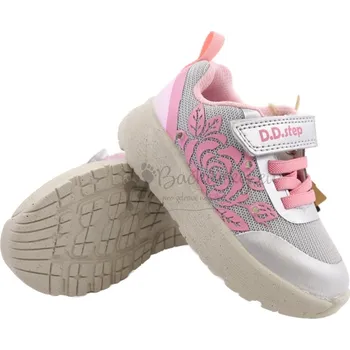 Chlapecké polobotky Dětské blikající tenisky D.D.STEP F083-51289D Silver - vel. 22