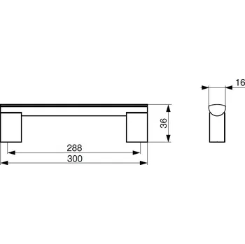 Nábytkové kování - Úchytka Porta kovová nikl broušený Rozteč: 288 mm