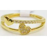 Klenoty Budín Srdíčkový dámský zlatý prsten se zirkony 585/1,66gr vel. 52 HK1205 (Klenoty Budín Srdíčkový dámský zlatý prsten se zirkony 585/1,66gr vel. 52 HK1205)