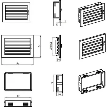 Větrací mřížka Karl STYLE ventilační mřížka s uzavíratelnou žaluzií, 450 x 240mm - bílá