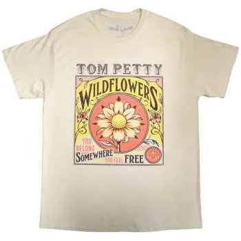 Merch Tom Petty & The Heartbreakers: Tom Petty & The Heartbreakers Unisex T-shirt: Wildflowers (sand) (large) L