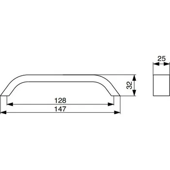 Nábytkové kování - Úchytka kovová Scala imitace nerezi Rozteč: 128 mm