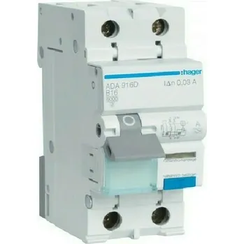 Proudový chránič Chránič proudový s jištěním Hager ADA916D