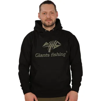 Rybářské oblečení Giants Fishing Mikina S Kapucí Černá Camo Logo M