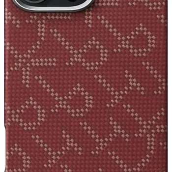 Pouzdro na mobilní telefon Pitaka Tactile Woven Case PTK Red Gold iPhone 16 Pro