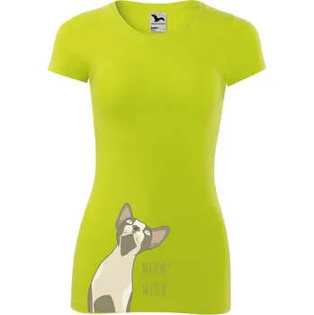 DOBRÝ TRIKO Dámské tričko s potiskem SPHYNX Velikost: S, Barva: Limetková