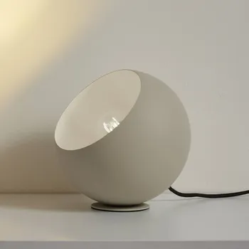 Lampička Stolní lampa Lindby Solomia, béžová, železo, Ø 20 cm - Základna - Ø 8,5 cm, výška 0,4 cm; délka kabelu 152 cm 1 x 15 W LED - Doprava zdarma