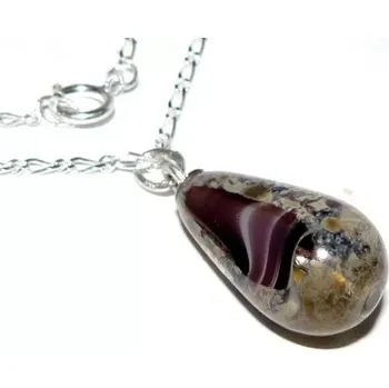 Přívěsek Stříbrný přívěsek korálek na řetízku - DNk/figaro 1:1 AKCE (Sada přívěsek kámen achát na řetízku)