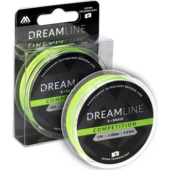 Mikado Pletená Šňůra Dreamline Competition 0.16mm/15.54kg/10m Fluo Zelená 1 Cívka