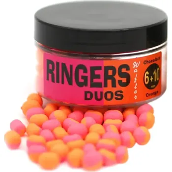 Boilies Ringers - Wafters Duos oranžová & růžová 6+10mm 70g
