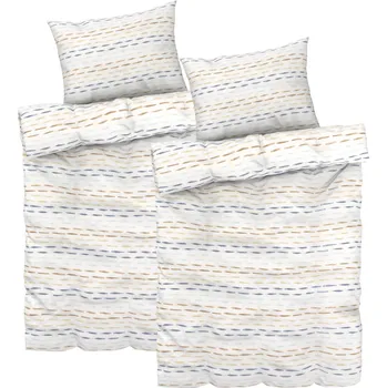 Povlečení LIVARNO home Sada saténového ložního povlečení, 140 x 200 cm, 70 x 90 cm, linie, 2dílná