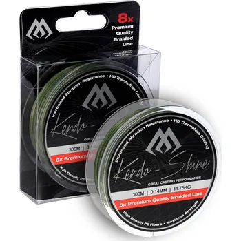 Mikado Pletená Šňůra Kendo Shine 0.12mm/9.62kg/2100m Zelená 1 Cívka