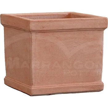 Terakota - květináč - Squared Rim Plain Planter - Itálie - 42x42x38V