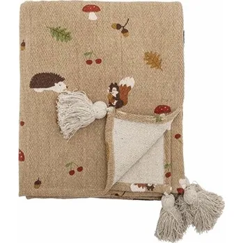 Přehoz z recyklované bavlny s lesním motivem