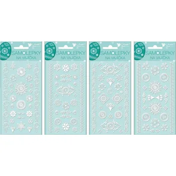 Samolepící dekorace Anděl Přerov 832 samolepky velikonoční gelové bílé 19 x 9 cm