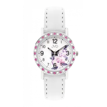Hodinky JVD Dětské dívčí bílé hodinky s květinovým vzorem JVD J7207.5 ( )