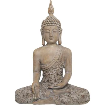 Béžová antik dekorace sedící Buddha - 30*16*41 cm