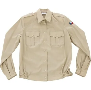 Pánská košile Armáda ČR Košile halenka AČR vz.97 s gumou dlouhý rukáv béžová Velikost: 182-92-96