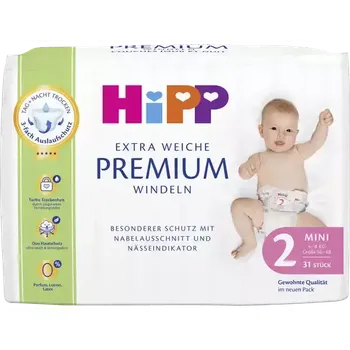 jednorázová plena HIPP pleny 2 mini 4-8 kg 31 ks