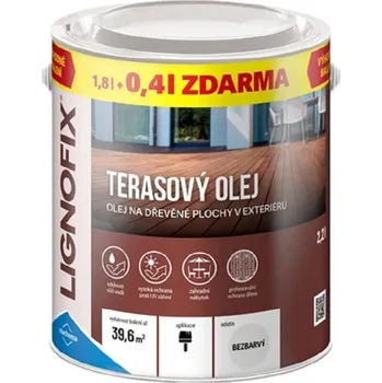 Olej na dřevo STACHEMA Olej terasový Lignofix bezbarvý 1,8 l + 0,4 l zdarma