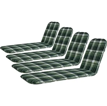 Zahradní nábytek LIVARNO home Sada podložek na lehátko, 190 x 60 x 5 cm, zelená, 4dílná