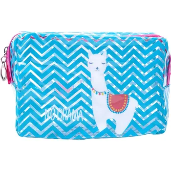 Kosmetická taška Modrá pruhovaná toaletní taška No drama Lama - 18*7*12cm