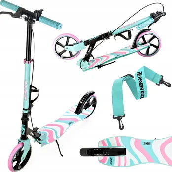 Koloběžka Skládací koloběžka Raven Zea Mint/Pink ABEC9 200mm s ruční brzdou