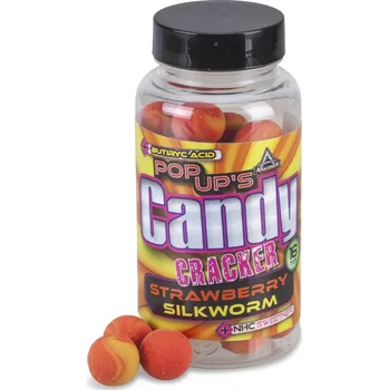 Boilies Anaconda pop up´s Candy cracker Strawberry–Silkworm 12mm