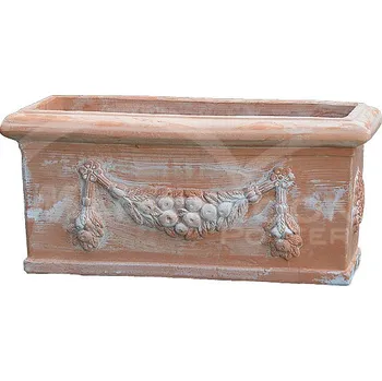 Květináč Terakota - květináč - GARLAND RECTANGLE - Itálie - 41 x 20 x 20 V