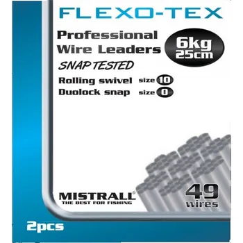 Mistrall ocelové lanko pro lov dravců 7 x 7 varianta 25 cm/12 kg 2ks