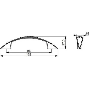 Nábytkové kování - Úchytka kovová Ruona černá matná Rozteč: 96 mm
