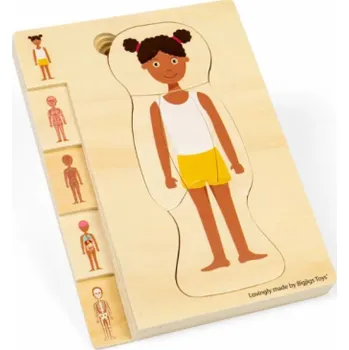 Hračka Bigjigs Toys Dřevěné puzzle Anatomie dívka